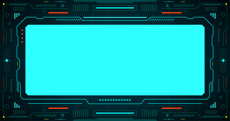 Wall Mural - futuristic interface: a vibrant and futuristic digital interface design with a central blue screen, 