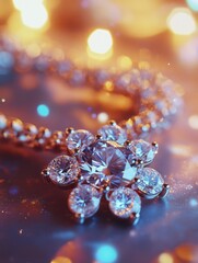 Canvas Print - Diamond Necklace Close Up