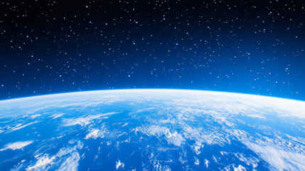 Wall Mural - 3d planet earth in space universe with shiny star dark blue technology science background with copy 