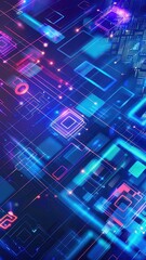 Wall Mural - abstract technology background, circuit board illustration. 3d rendering digital illustration.