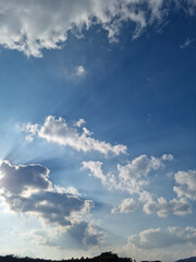 Wall Mural - blue sky and white puffy clouds