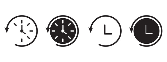 Wall Mural - set of clock icons. clock, time. hours dial. watch time with arrow. business deadline. time clock ic