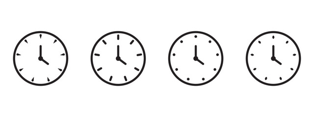 Wall Mural - set of clock icons. clock, time. hours dial. watch time. business deadline. time clock icon. wall cl