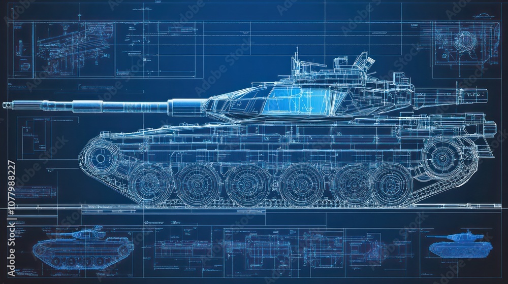 Highly detailed photorealistic render of a tank's armor plating and ...