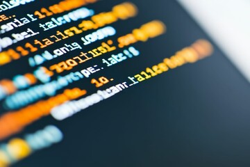 Computer screen with colorful code.