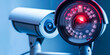 © Al - Close-Up of Security Camera with Red Light, Modern Surveillance Technology