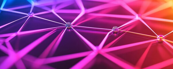 Diverse tech web, holographic nodes, vibrant interconnected flow
