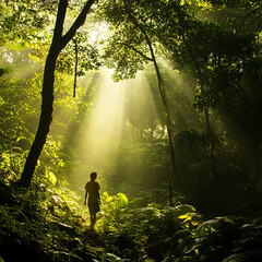 person in the forest