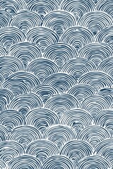  Hand-Painted Textured Wallpaper Pattern in Organic Geometric Style with Random Pantone Colors and White Lines - Reminiscent of Japanese Woodblock Prints