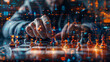 © King - Strategic Chess Move in a Futuristic Digital Environment