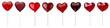 © PTC_KICKCAT - A row of heart-shaped lollipops in various red shades on sticks, showcasing a sweet and festive presentation.