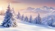 © Pongsiri Payarach - Majestic Winter Wonderland Snow Covered Mountains Trees at Sunrise