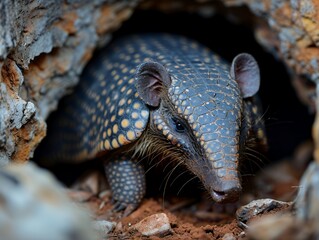 Wall Mural - Armadillo in its Burrow