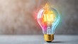 © Koh's Smart - The colorful glowing idea bulb lamp is a vibrant and eye catching design element that symbolizes the essence of brainstorming, bright ideas, and creative thinking