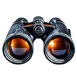 © nature.floor - Vintage Black Binoculars with Orange Lenses Isolated on Transparent Background