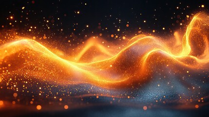 Wall Mural - abstract flowing wave particles background 3d rendering