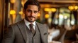 © BlackBird Studio - Stylish Man in Elegant Restaurant Setting Exuding Confidence and Charm