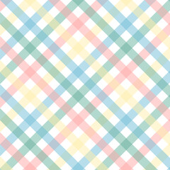 Wall Mural - Colorful gingham seamless pattern.Checkered tartan plaid repeat pattern in blue green red yellow.Geometric vector illustration background wallpaper.
