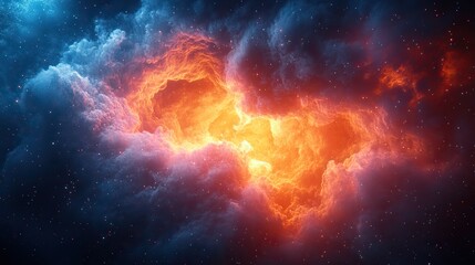 Wall Mural - colorful nebula with density glowing particles 3d rendering