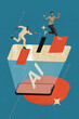 © deagreez - Composite trend artwork sketch image collage of intelligence assistant idea creative smartphone display internet young guy run competition