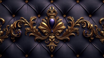 Wall Mural - design an ad for a royalty or luxury lifestyle brand with a rich regal purple and black background that exudes luxury and opulence text could be in a ornate cursive font to match the royal theme