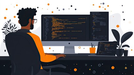 digital coding with graph world productivity day background concept programmer s day