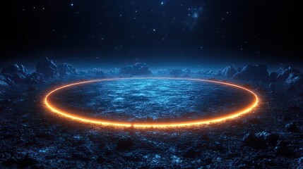 Wall Mural - glowing round illuminated lines with motion blur 3d rendering 360 degree seamless panoramic view