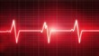 © BussarinK - A vibrant red electrocardiogram (ECG) line displaying heart rate fluctuations against a grid background.