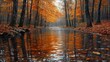 © Arda - Serene autumn landscape with a reflective river and vibrant foliage.