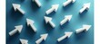 © Ilja - Numerous White Arrows Pointing in Different Directions on a Blue Background, Concept of Choice