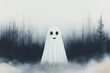 © fotogurme - Ghost watercolor painting for Halloween; use pastel and muted palette