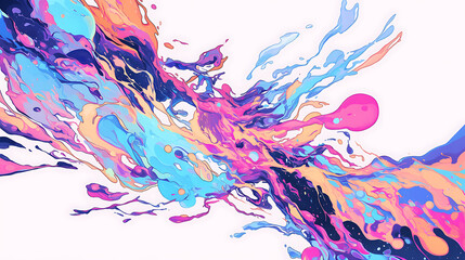 Wall Mural - abstract art lightning strike elements psychedelic colors