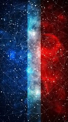 Wall Mural - a colorful image of a galaxy with a red, blue, and white line