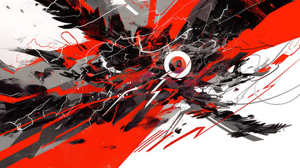 Wall Mural - abstract art colored lightning strike elements