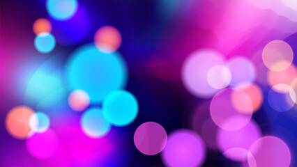 Poster - Vibrant bokeh lights. Bright blur light effect. Abstract blurred background. Vector illustration.