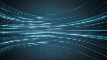 An abstract digital background with binary code and AI algorithms running in the background