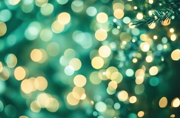 Wall Mural - christmas tree lights background with a bokeh effect. christmas and new year celebration concept. ab