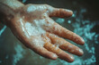 © Helen - Close-up image of bacteria on dirty hands, showcasing a detailed view of hygiene and cleanliness issues