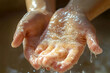 © Helen - Close-up image of bacteria on dirty hands, showcasing a detailed view of hygiene and cleanliness issues