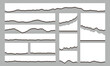 © Designflowbd - White torn paper sheets rip pieces of edge effect, collection of ripped paper strip element set. Clipart ripped paper banner.