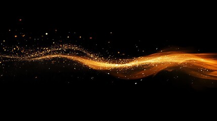 Wall Mural - A vivid fire flame with sparks dancing against a dark black background, creating a dramatic and intense visual contrast.