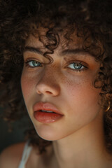 Wall Mural - Beauty Portrait with Curly Hair