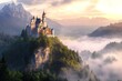 © Kazi - Houses of cliff deatailed cute. 3D Illustration