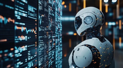 Robot Analyzing Data