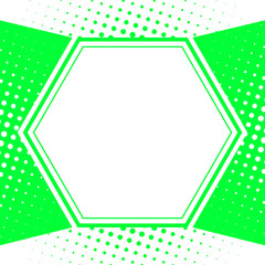Wall Mural - green line hexagon frame and dot on surrounded