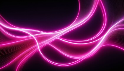 Wall Mural - glowing neon curved line curve of neon electric style line on transparent background luminous pink n
