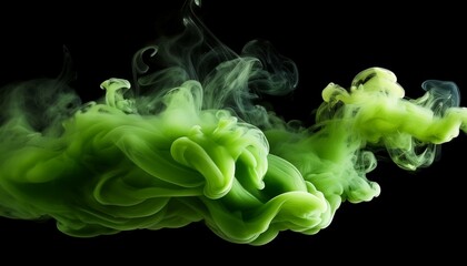 Wall Mural - green poisonous toxic smoke cloud poison fume isolated transparent generative ai