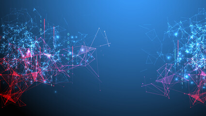 Big Data futuristic, technology light design. Vector datum digital background. Illustration innovation of data system. Hand drawn illustration.
