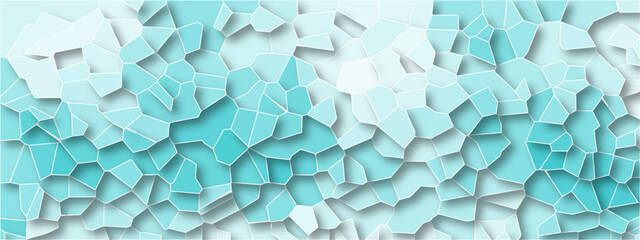 Fototapete - Abstract background of crystallized. Aqua colored Geometric Retro tiles pattern. Blue paper texture background and terrazzo flooring texture polished stone pattern.