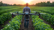 © Siasart - Drone Flying Over Green Field at Sunset - Realistic Image